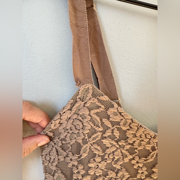 Free People Ombre Foil Lace Fit & Flare Mini Dress Cream Gold Sz XS - Picture 6 of 12